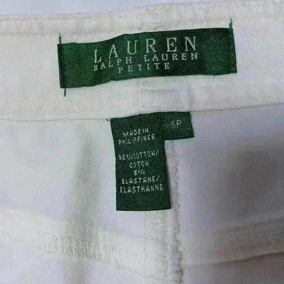 Lauren Ralph Lauren Off white, straight  leg pants. Ladies size 6P - Picture 5 of 6